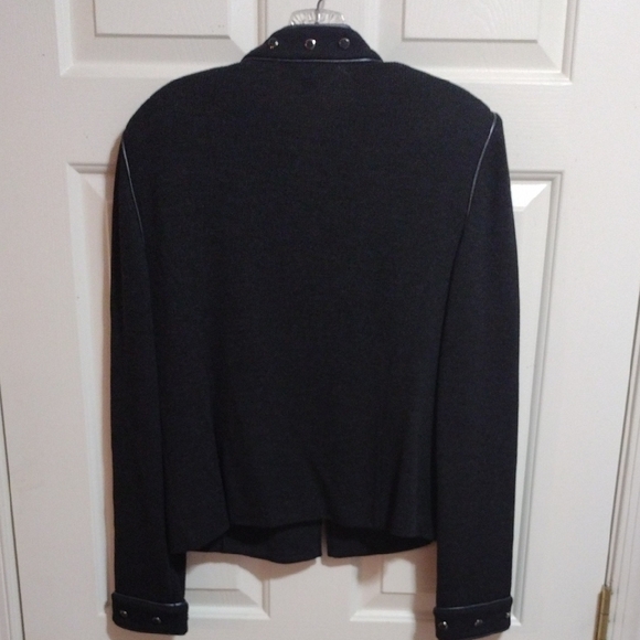 ST. John Collection By Marie Gray Vintage Santana Knit Blazer Charcoal Size 10 - Picture 8 of 12